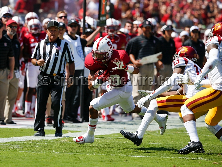 2014StanfordUSC-039.JPG - Sept. 6, 2014; Stanford, CA, USA; Stanford Cardinal  against the USC Trojans at  Stanford Stadium. USC defeated Stanford 13-10. 